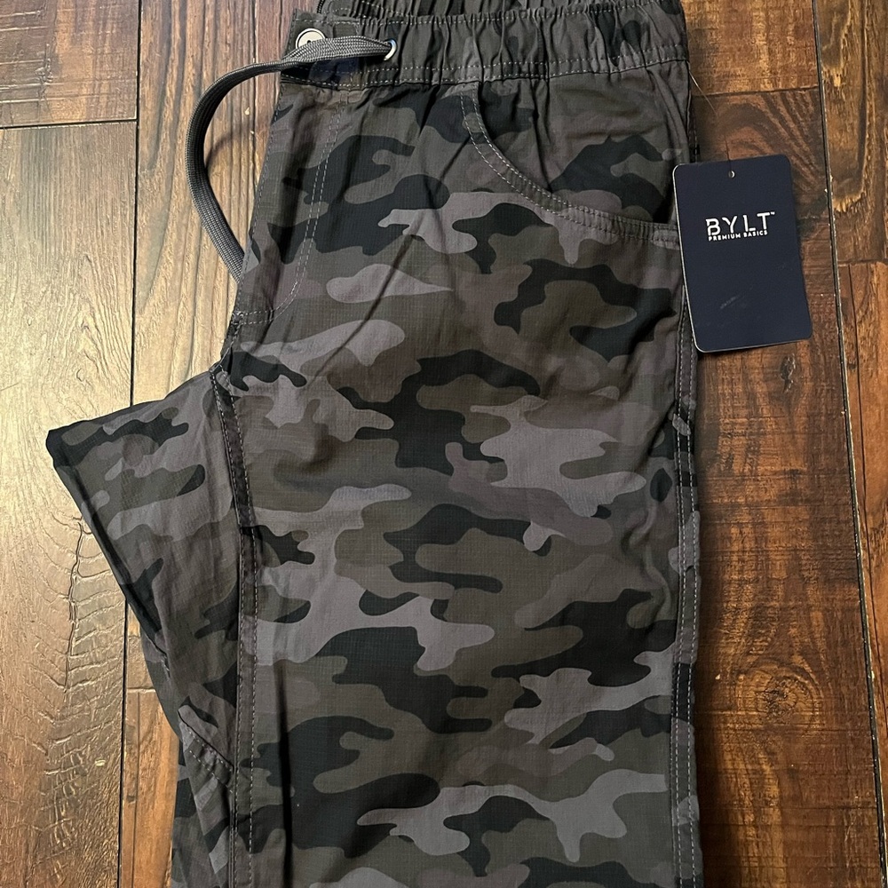 BYLT Basics Camouflage Pants - Black and Gray